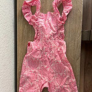 Smiling Button Pink Tropical Jumper with Crossed Back